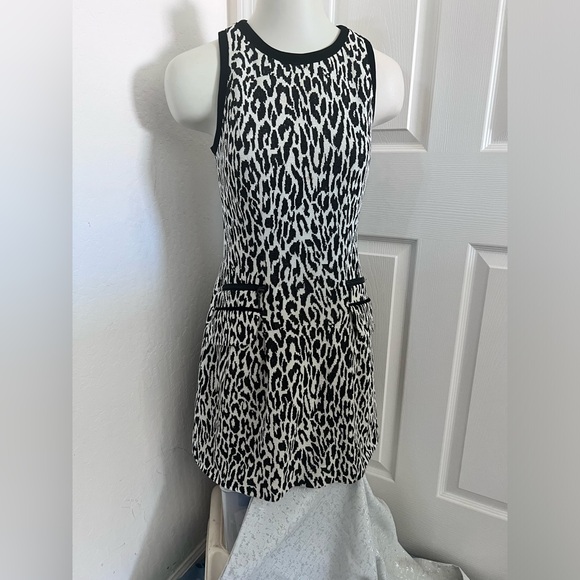 Nanette Lepore Animal Print With Pockets Mini Sleeveless Dress White Size 2 - Picture 3 of 10